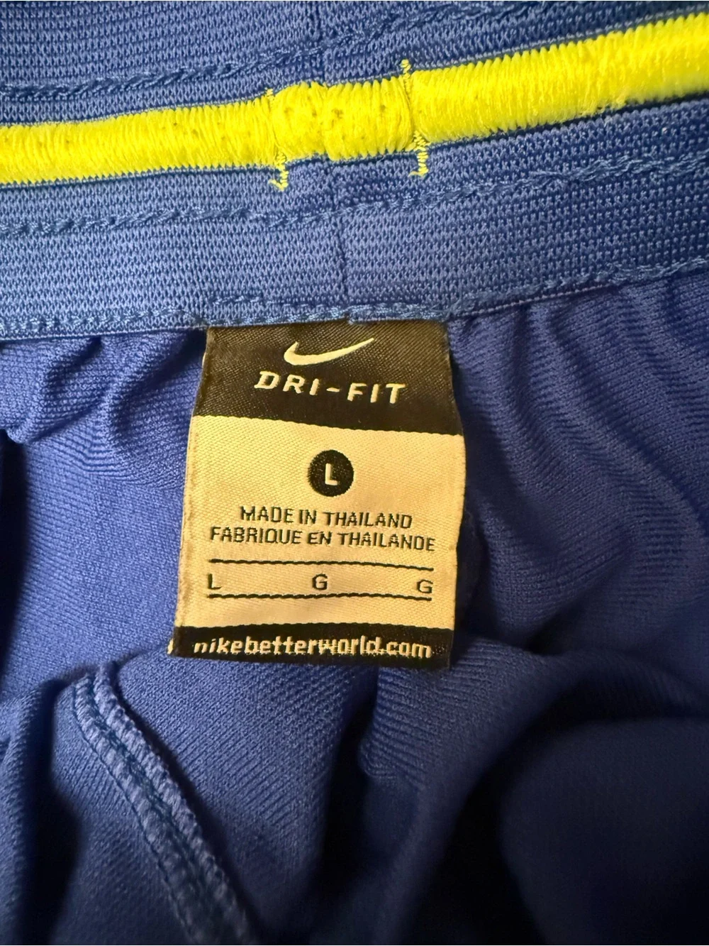 Nike KD 5 Basketball Dri-fit Royal Blue and Bright Yellow Shorts Size L